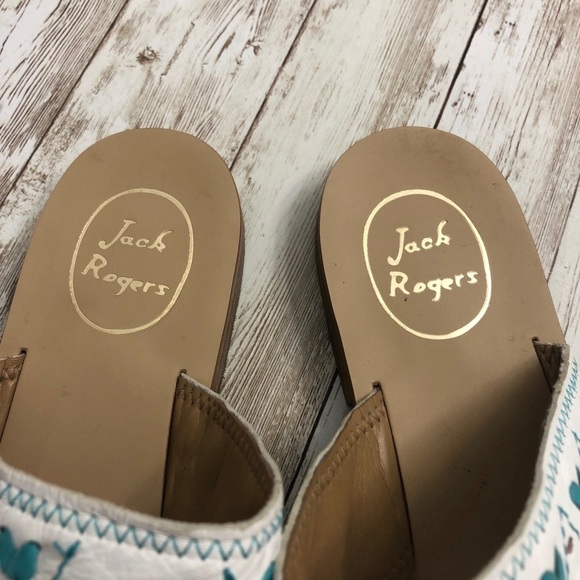 Jack Rogers Adair Double Band Embroidered Slide Sandals - Picture 3 of 9